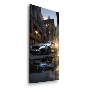 BMW ciudad reflejo - cuadro en vidrio acrílico
