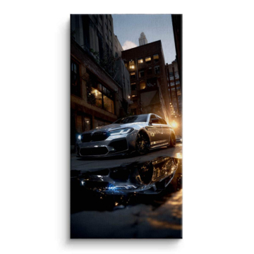 BMW City Reflection Canvas Art