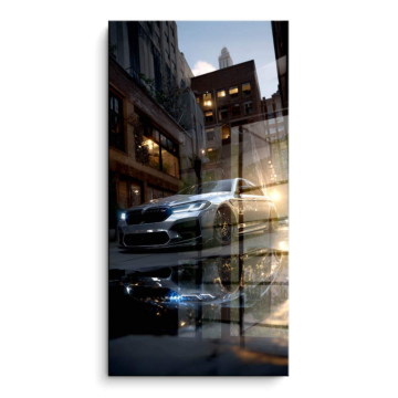 BMW ciudad reflejo - cuadro PVC brillante