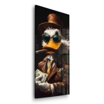 Elegante Ente als Geldboss - Acrylglasbild