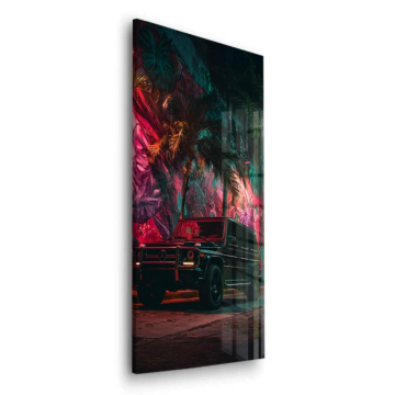 Mercedes Neon Jungle Acrylic Glass Art