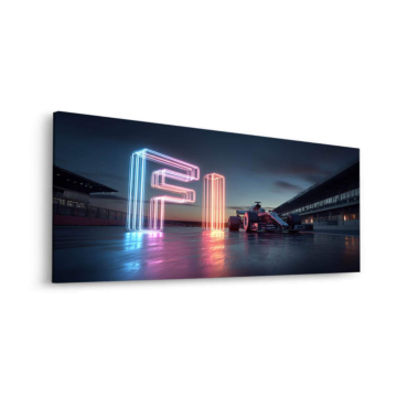Neon-Boxengasse der Formel 1 - Dibond-Bild matt