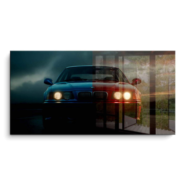 Ruta BMW z3 noche - cuadro PVC brillante