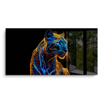 Neonowy portret pantery - obraz na PVC z połyskiem