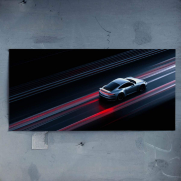 Porsche nocturne à grande vitesse - poster