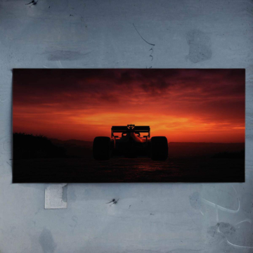 Course au coucher du soleil inspirée de la Formule 1 - poster