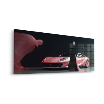 Ferrari Inspired Pink Fashion Acrylic Glass Art