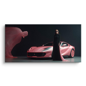 Ferrari Inspired Pink Fashion Canvas Art
