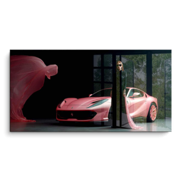 Ferrari Inspired Pink Fashion PVC Gloss Art
