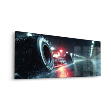 Rainy Night Race Acrylic Glass Art