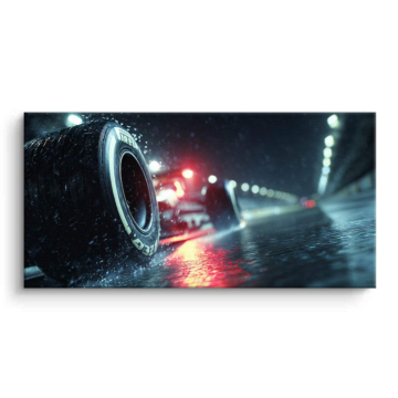 Rainy Night Race Canvas Art