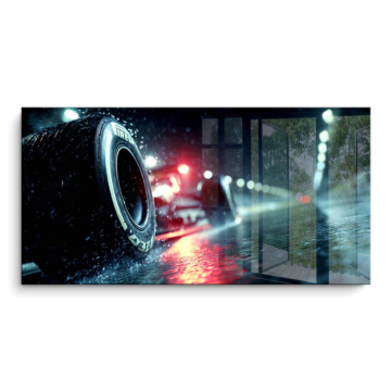 Lluvioso noche carrera - cuadro PVC brillante