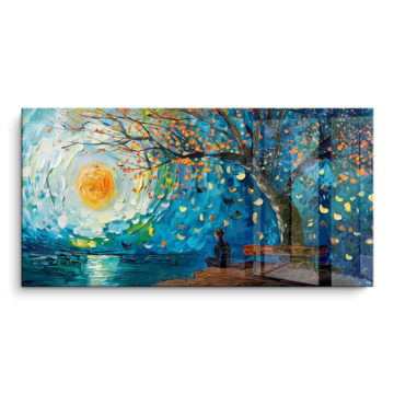 Sternenklarer Abend mit Spiegelung - PVC-Bild glänzend