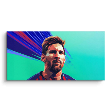 Messi Inspired Soccer Portrait Canvas Art