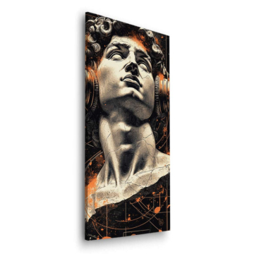 Collage musical avec statue classique - tableau Dibond mat