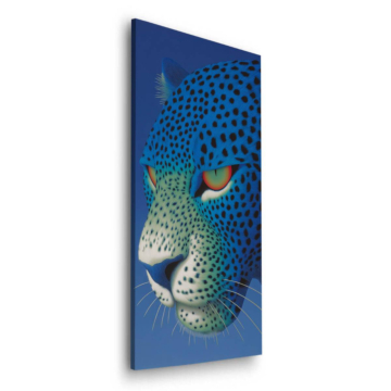 Leopardo azul primer plano - cuadro Dibond mate