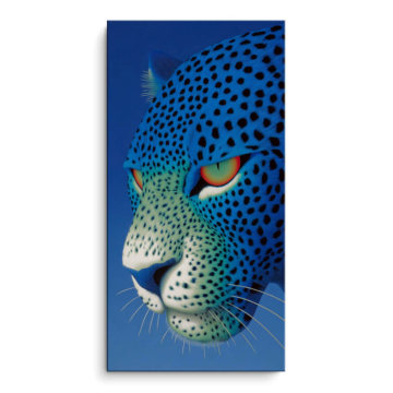 Leopardo azul primer plano - cuadro PVC mate