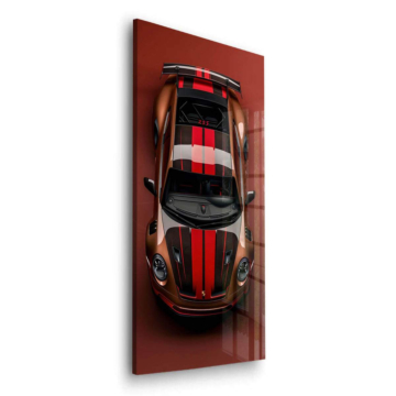 Porsche Inspired Red Stripe Car Acrylic Glass Art