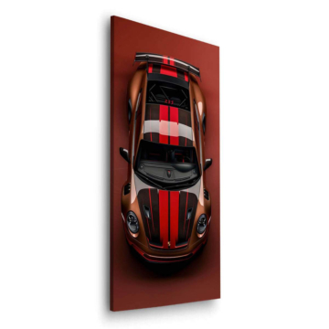 Porsche Inspired Red Stripe Car Dibond Matt Art