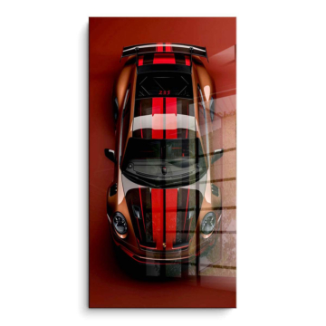 Porsche Inspired Red Stripe Car PVC Gloss Art