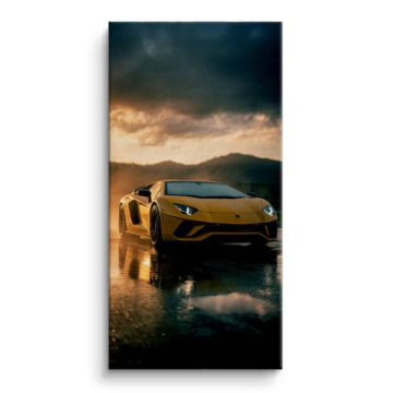 Lamborghini Inspired Yellow Supercar Canvas Art