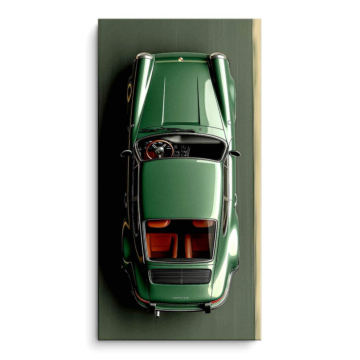 Bolide vert classique inspiré de Porsche - tableau PVC mat