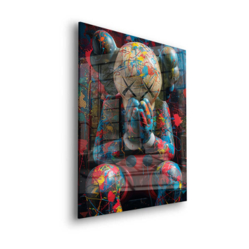 Colorful KAWS Inspired Figure Acrylic Glass Art