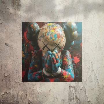 Silhouette colorée inspirée de KAWS - poster