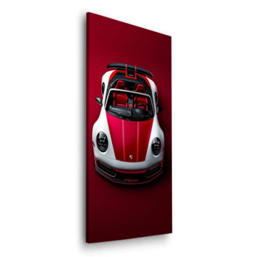 Czerwony Spyder inspirowany Porsche 718 - obraz na dibondzie matowym