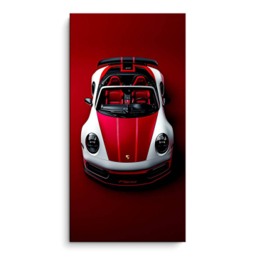 Porsche 718 Spyder rouge - tableau PVC mat