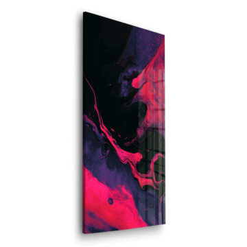 Abstrait magenta fumée - tableau en verre acrylique