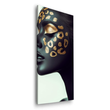 Leopardo dorado mujer perfil - cuadro Dibond mate