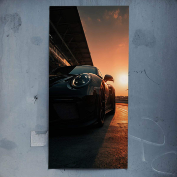 Fahrt bei Sonnenuntergang inspiriert von Porsche - Poster