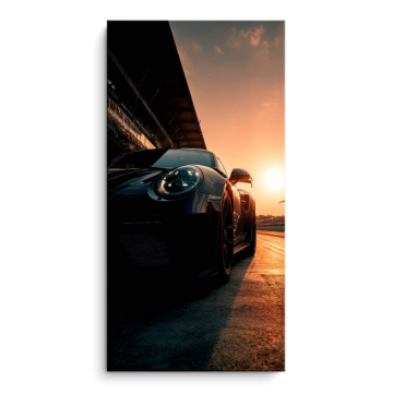 Fahrt bei Sonnenuntergang inspiriert von Porsche - PVC-Bild matt