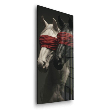 Blindfolded Horses Love War Acrylic Glass Art