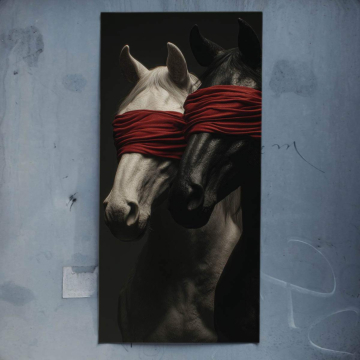 Blindfolded Horses Love War Poster Art