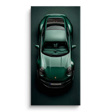 Porsche Inspired Green Sports Car Canvas Art