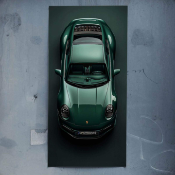 Grün Sportwagen inspiriert von Porsche - Poster