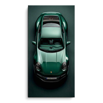 Grün Sportwagen inspiriert von Porsche - PVC-Bild matt