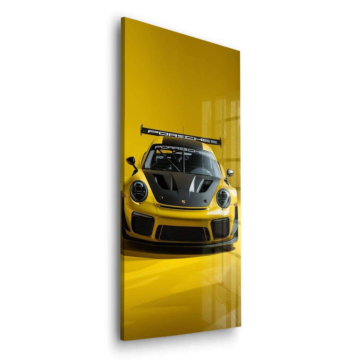 Porsche Inspired Yellow Track Car Acrylic Glass Art