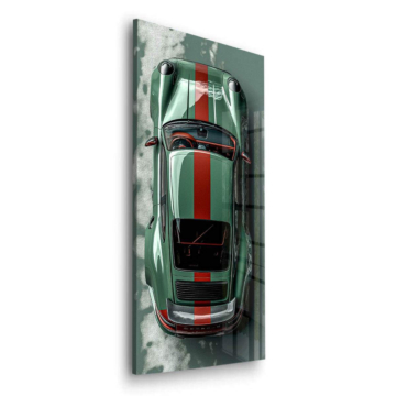 Porsche Inspired Green Racing Car Acrylic Glass Art