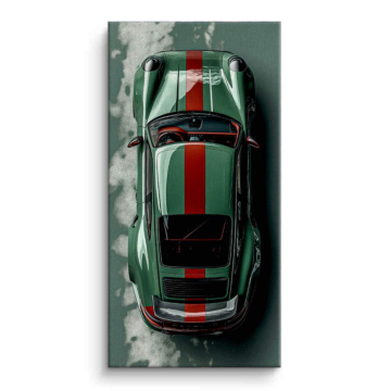 Porsche Inspired Green Racing Car Canvas Art