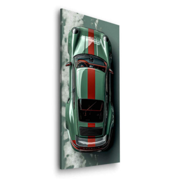 Zielony wyścigowy auto inspirowane Porsche - obraz na dibondzie matowym