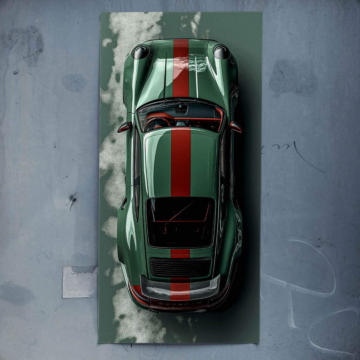 Grün Rennwagen inspiriert von Porsche - Poster
