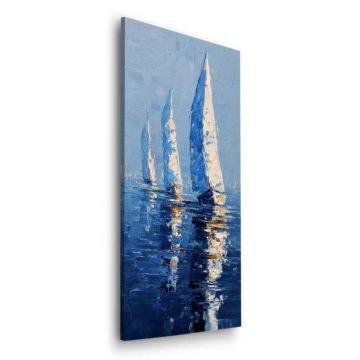 Blau Sailboats Farbin - Dibond-Bild matt