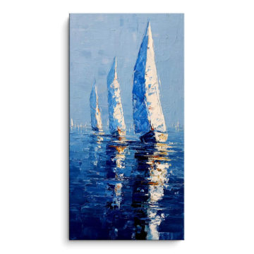Azul Sailboats Painting - cuadro PVC mate