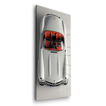 300SL Inspired Silver Roadster Acrylic Glass Art