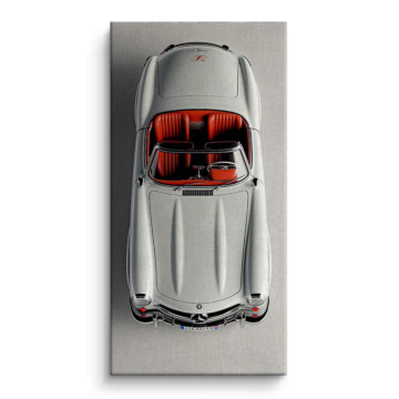 300SL Inspired Silver Roadster Canvas Art