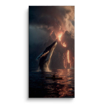 Whale Kayak Lightning Canvas Art