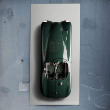 Coche de carreras verde clásico - póster